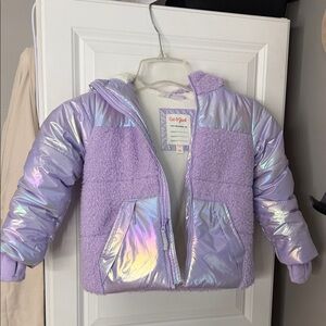 Cat & Jack Lavender Iridescent Puffer Coat